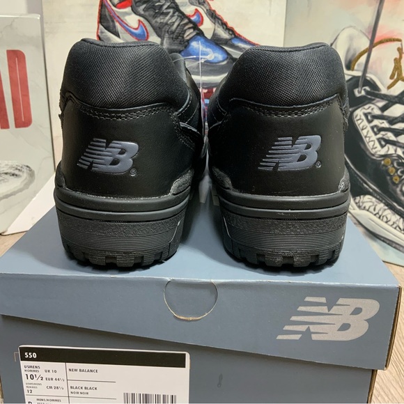 New Balance 550 Triple Black BB550BBB Sizes 10.5 Available Brand New - Picture 2 of 11